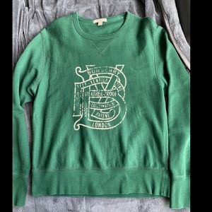 Green Burberry Brit distressed crewneck